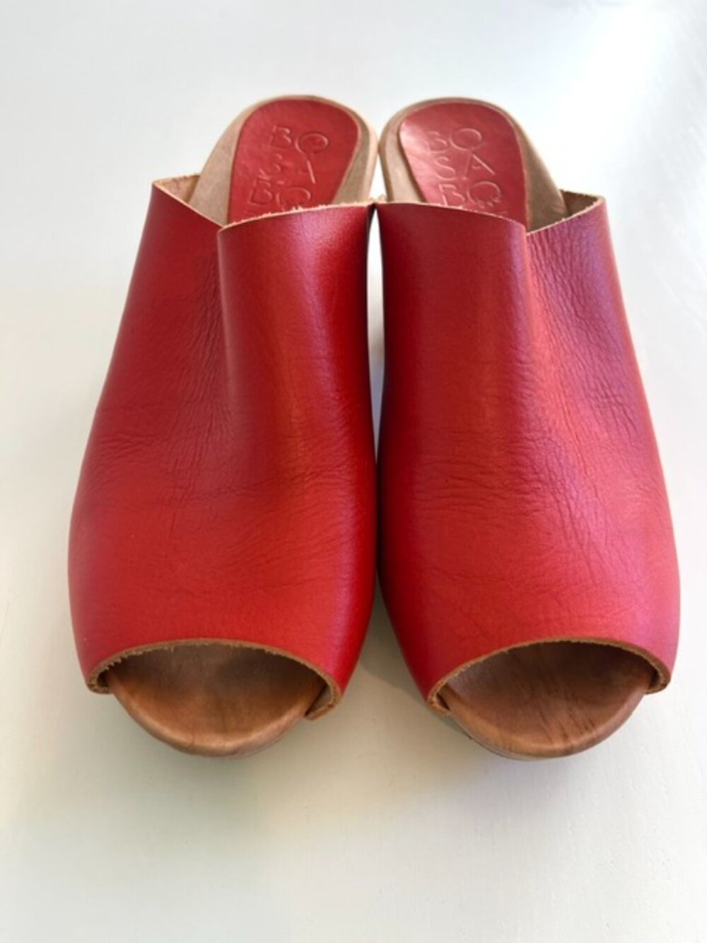 French Bosabo Red Leather Clog Mules | Size 41 - Picture 6 of 8